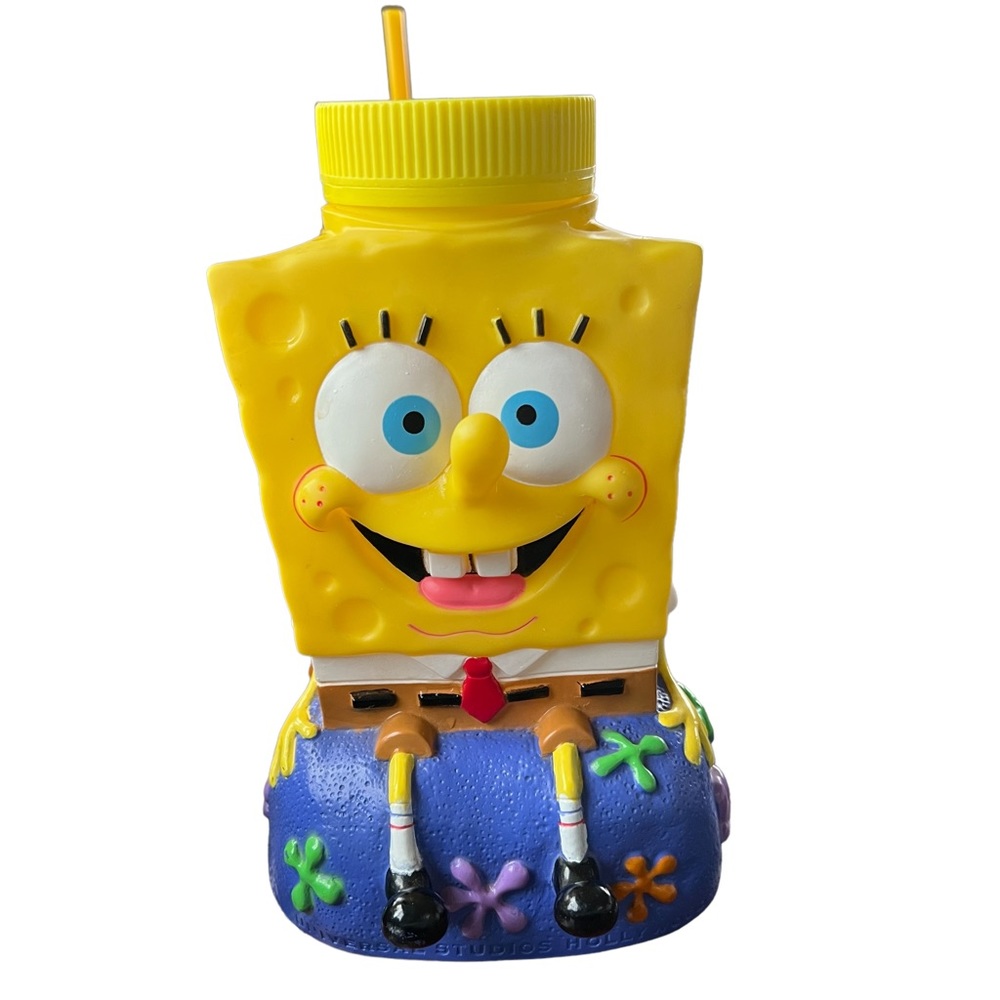 SPONGEBOB Viacom International Inc 2002 SpongeBob Water Bottle EUC